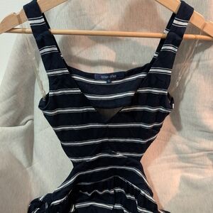 Ocean Drive Black and White Striped Mini Dress